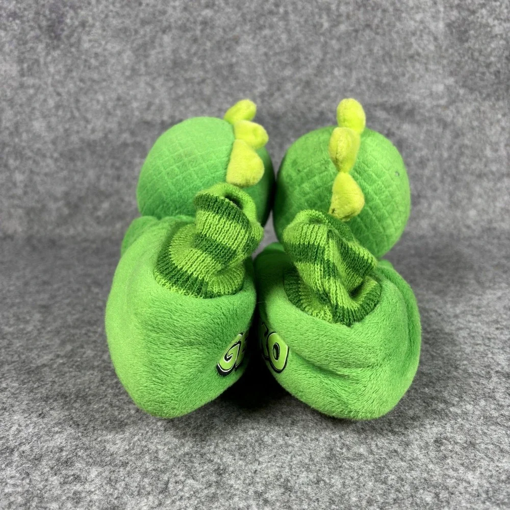 PJ Masks Gekko Plush Slippers Toddler Size M 7-8 Green Character House Shoes